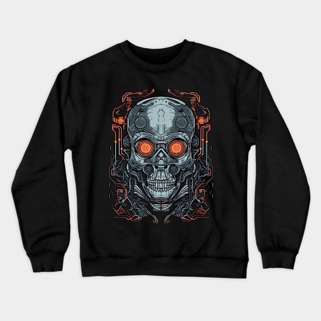 Artificial Intelligence AI Singularity Cyborg Robot Crewneck Sweatshirt by MLArtifex